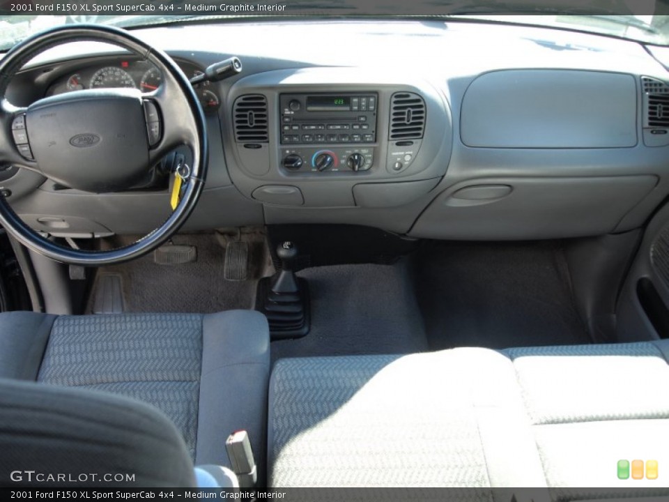 Medium Graphite Interior Dashboard for the 2001 Ford F150 XL Sport SuperCab 4x4 #76646303