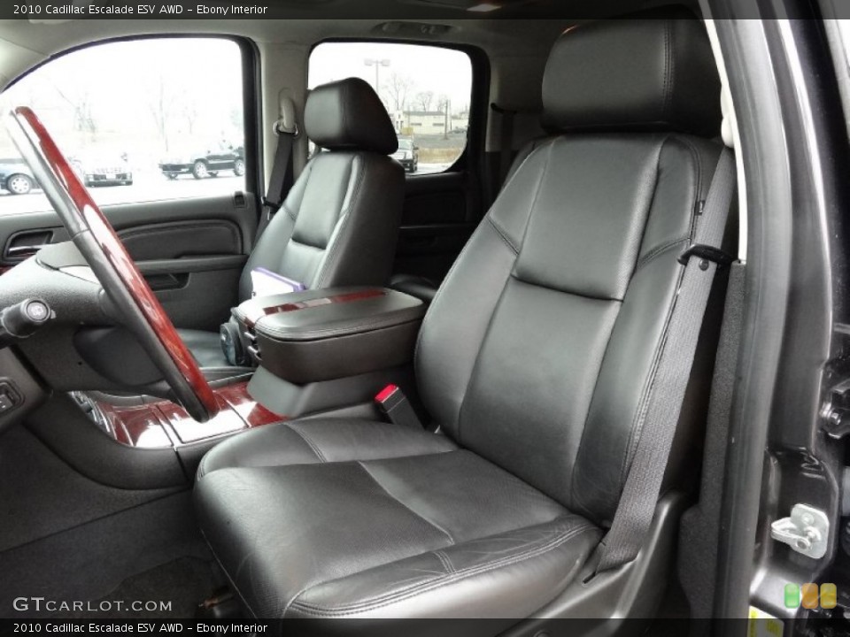 Ebony Interior Front Seat for the 2010 Cadillac Escalade ESV AWD #76646772