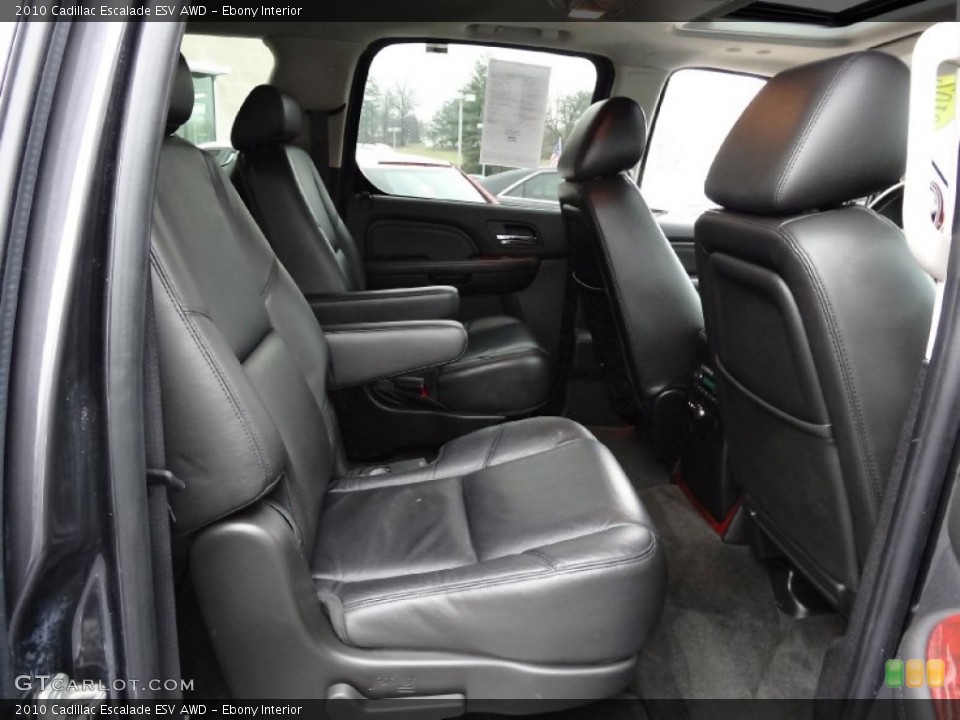 Ebony Interior Rear Seat for the 2010 Cadillac Escalade ESV AWD #76646871