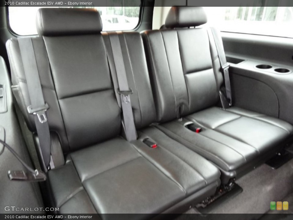 Ebony Interior Rear Seat for the 2010 Cadillac Escalade ESV AWD #76646892