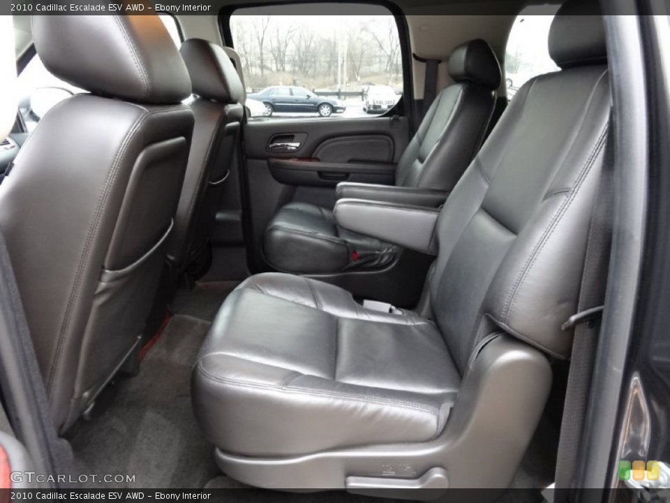 Ebony Interior Rear Seat for the 2010 Cadillac Escalade ESV AWD #76646941