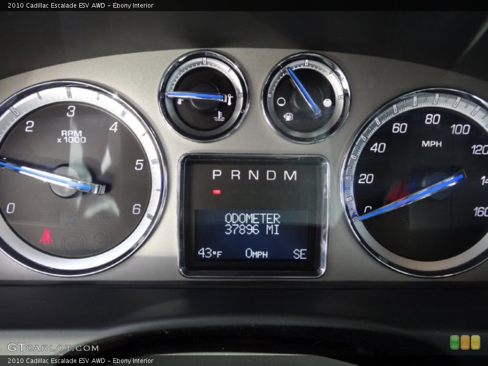 Ebony Interior Gauges for the 2010 Cadillac Escalade ESV AWD #76647159