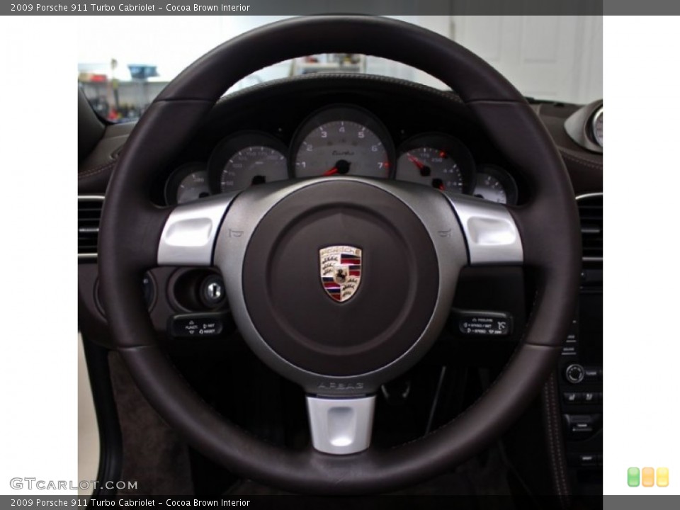 Cocoa Brown Interior Steering Wheel for the 2009 Porsche 911 Turbo Cabriolet #76647352