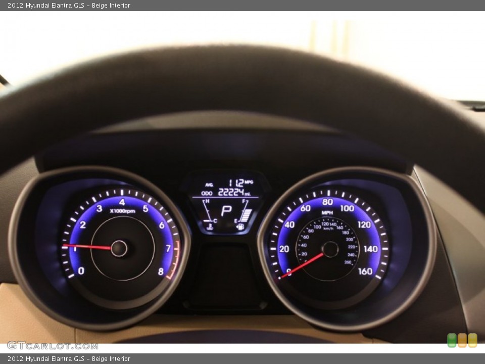 Beige Interior Gauges for the 2012 Hyundai Elantra GLS #76649629