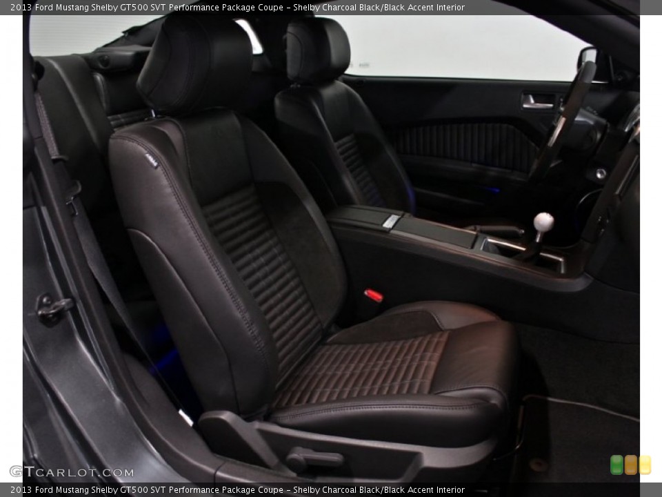 Shelby Charcoal Black/Black Accent Interior Front Seat for the 2013 Ford Mustang Shelby GT500 SVT Performance Package Coupe #76650226