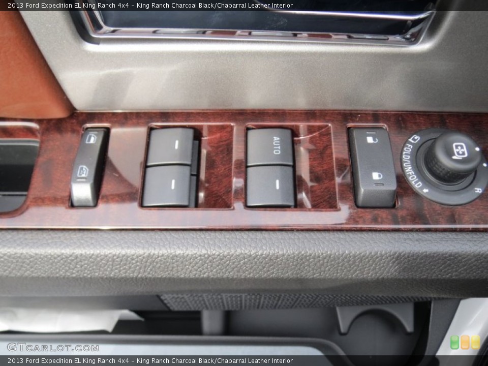 King Ranch Charcoal Black/Chaparral Leather Interior Controls for the 2013 Ford Expedition EL King Ranch 4x4 #76655349