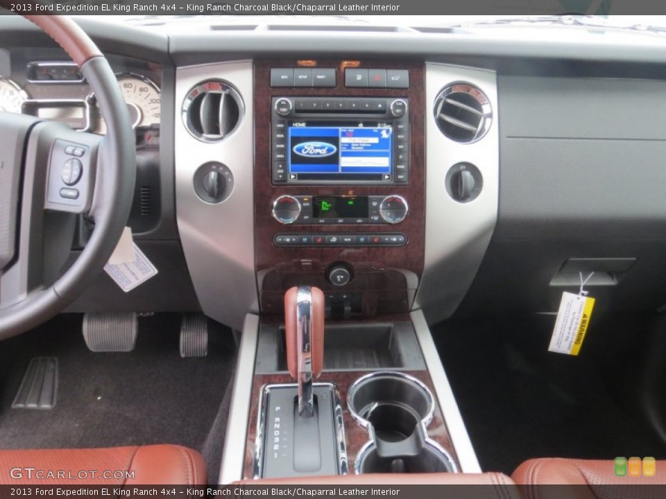 King Ranch Charcoal Black/Chaparral Leather Interior Controls for the 2013 Ford Expedition EL King Ranch 4x4 #76655497