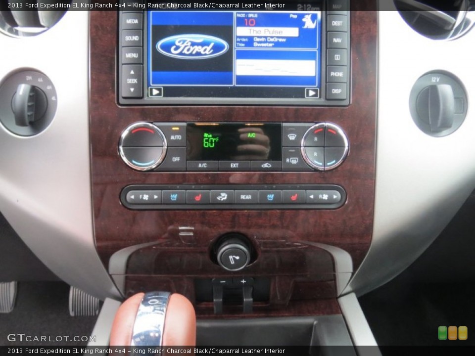 King Ranch Charcoal Black/Chaparral Leather Interior Controls for the 2013 Ford Expedition EL King Ranch 4x4 #76655550