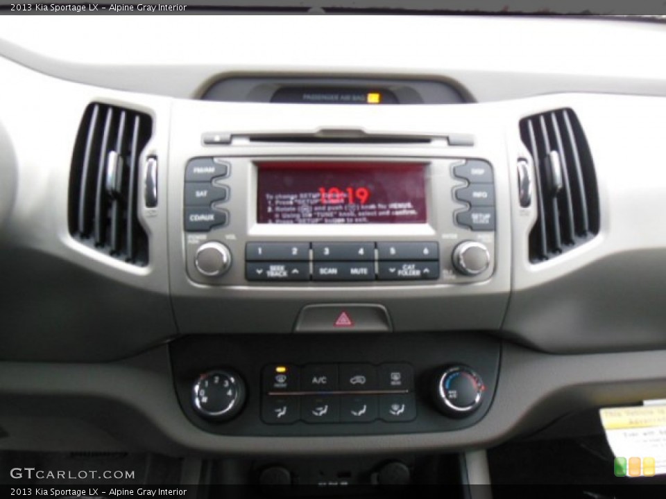Alpine Gray Interior Controls for the 2013 Kia Sportage LX #76657146