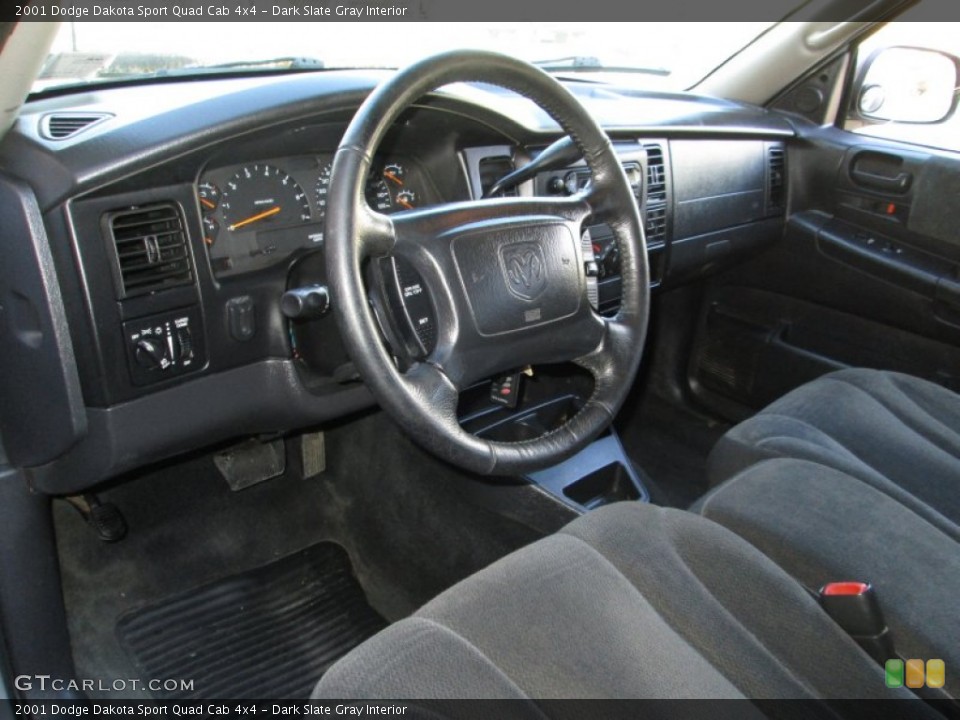 Dark Slate Gray Interior Prime Interior for the 2001 Dodge Dakota Sport Quad Cab 4x4 #76657177