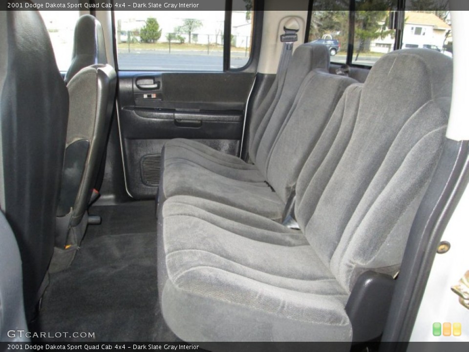 Dark Slate Gray Interior Rear Seat for the 2001 Dodge Dakota Sport Quad Cab 4x4 #76657236