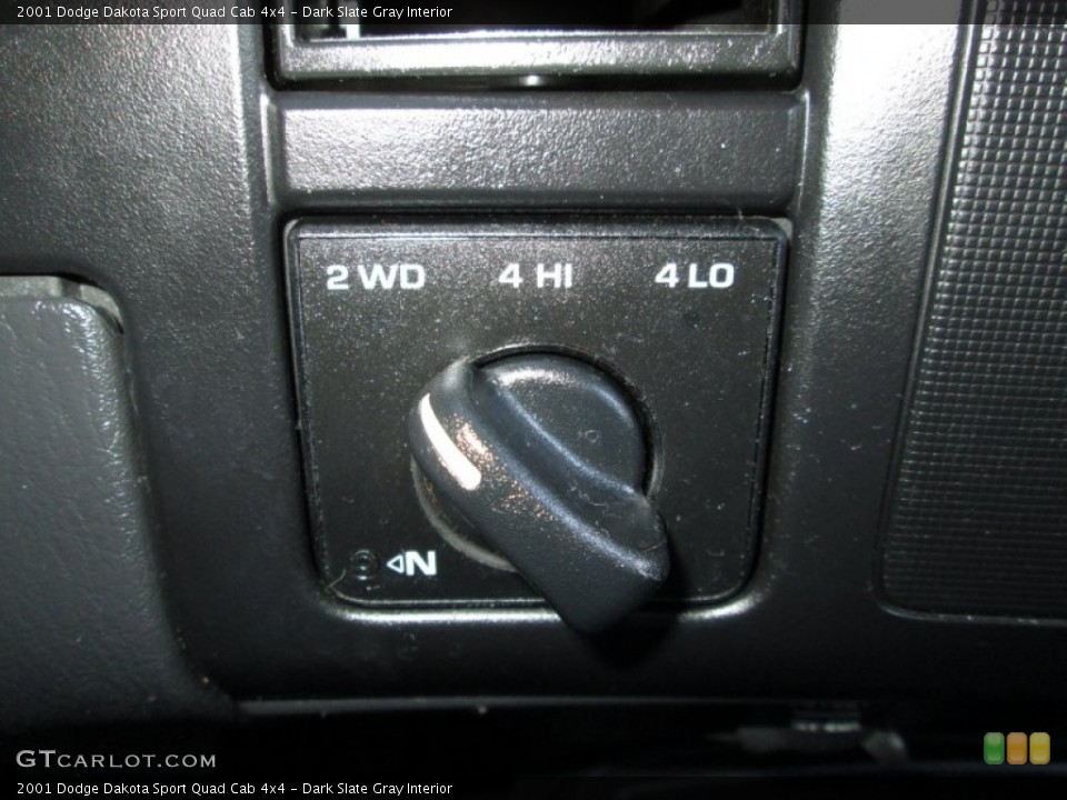 Dark Slate Gray Interior Controls for the 2001 Dodge Dakota Sport Quad Cab 4x4 #76657299