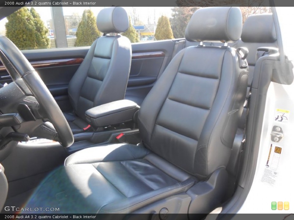 Black Interior Front Seat for the 2008 Audi A4 3.2 quattro Cabriolet #76657485