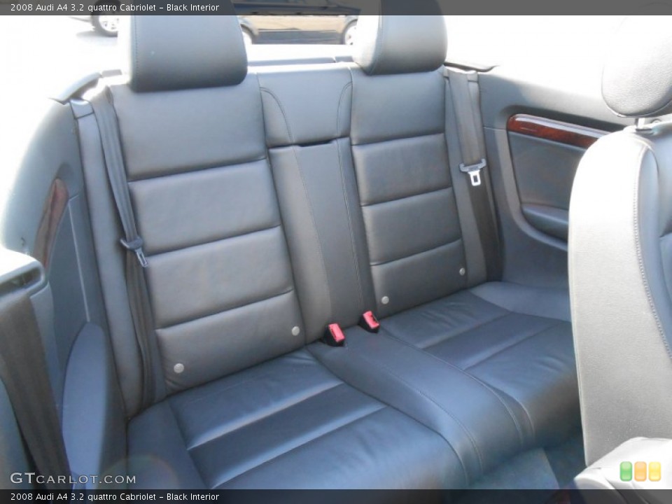 Black Interior Rear Seat for the 2008 Audi A4 3.2 quattro Cabriolet #76657569