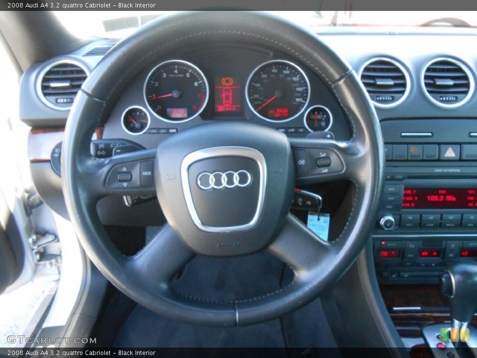 Black Interior Steering Wheel for the 2008 Audi A4 3.2 quattro Cabriolet #76657815