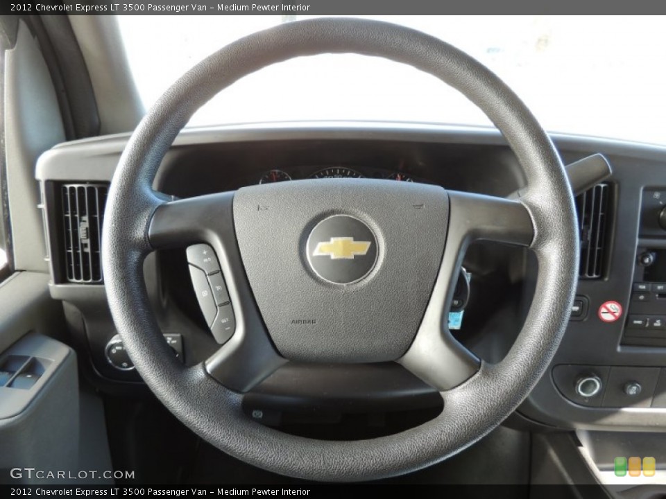 Medium Pewter Interior Steering Wheel for the 2012 Chevrolet Express LT 3500 Passenger Van #76666840
