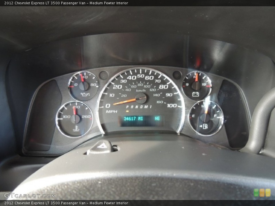 Medium Pewter Interior Gauges for the 2012 Chevrolet Express LT 3500 Passenger Van #76666855