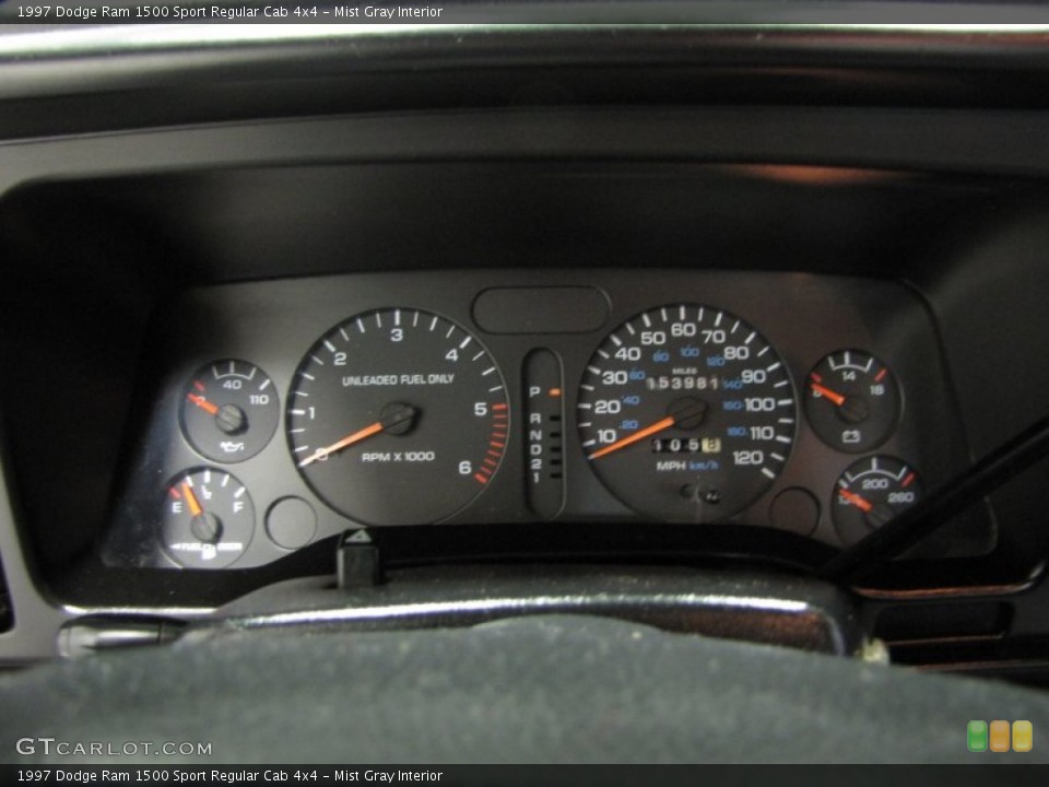 Mist Gray Interior Gauges for the 1997 Dodge Ram 1500 Sport Regular Cab 4x4 #76676864