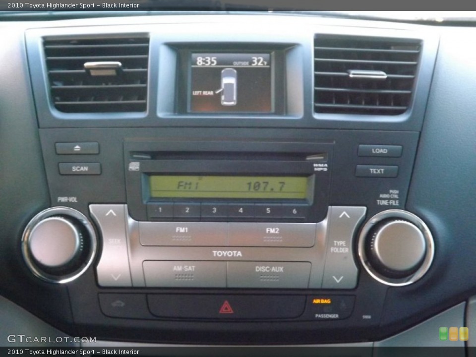 Black Interior Controls for the 2010 Toyota Highlander Sport #76678941