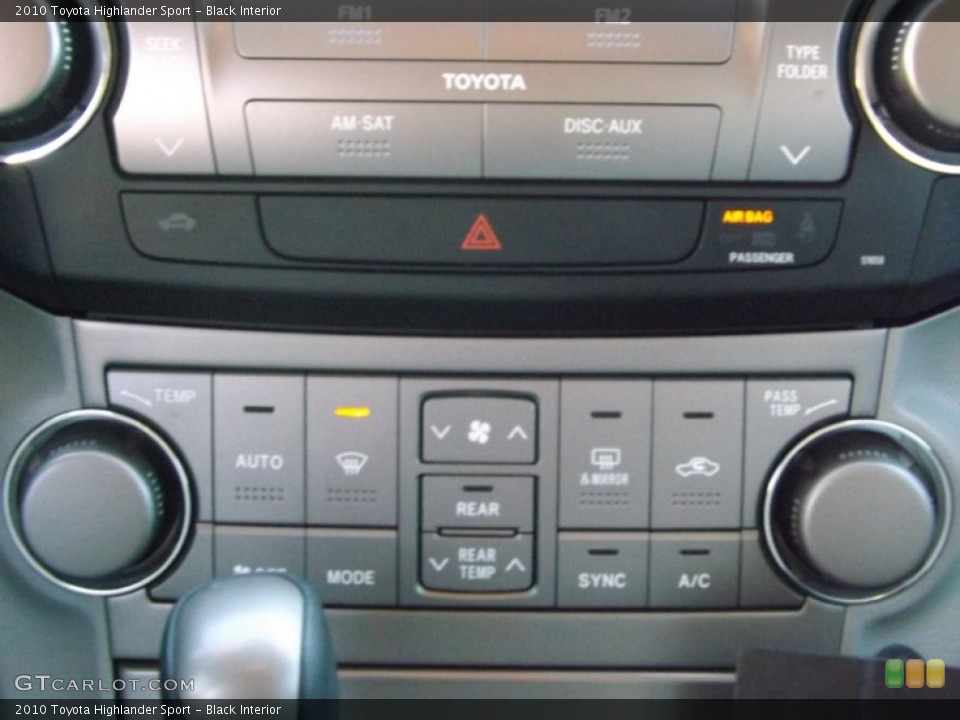 Black Interior Controls for the 2010 Toyota Highlander Sport #76678947