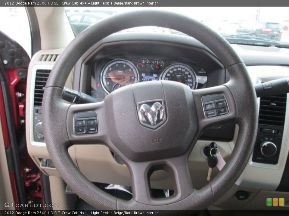 Light Pebble Beige/Bark Brown Interior Steering Wheel for the 2012 Dodge Ram 2500 HD SLT Crew Cab 4x4 #76687750