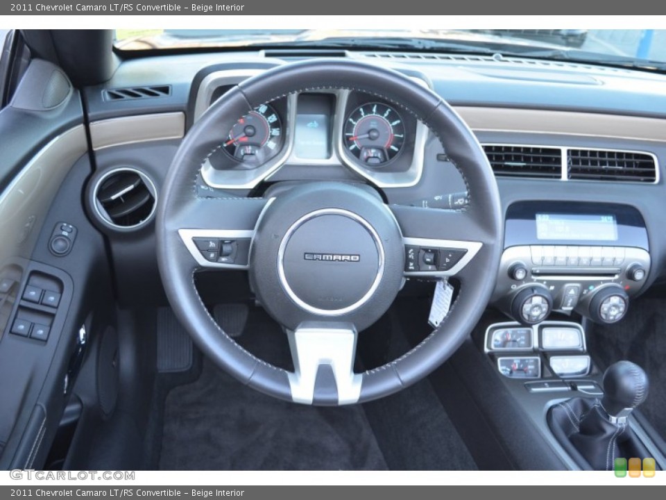 Beige Interior Steering Wheel for the 2011 Chevrolet Camaro LT/RS Convertible #76689631