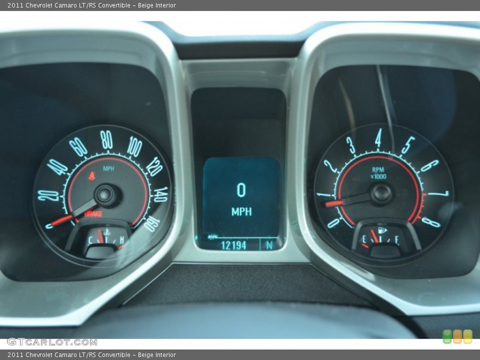 Beige Interior Gauges for the 2011 Chevrolet Camaro LT/RS Convertible #76689709