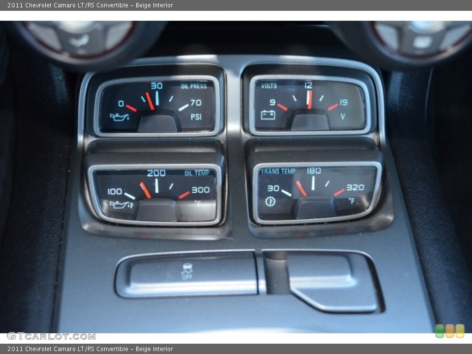 Beige Interior Gauges for the 2011 Chevrolet Camaro LT/RS Convertible #76689781