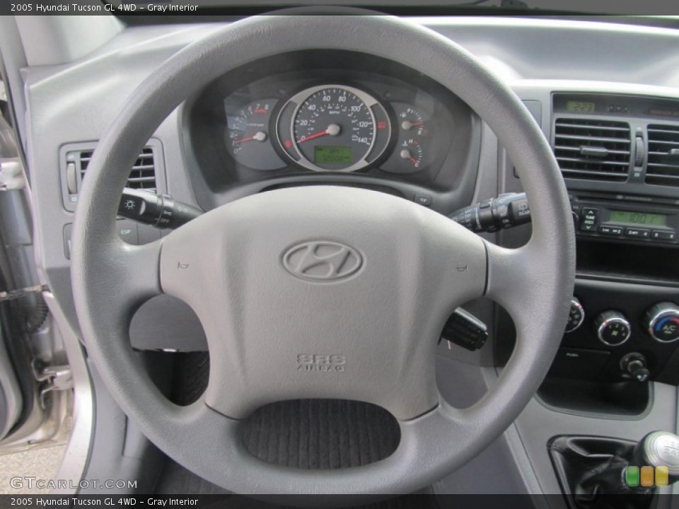 Gray Interior Steering Wheel for the 2005 Hyundai Tucson GL 4WD #76692310