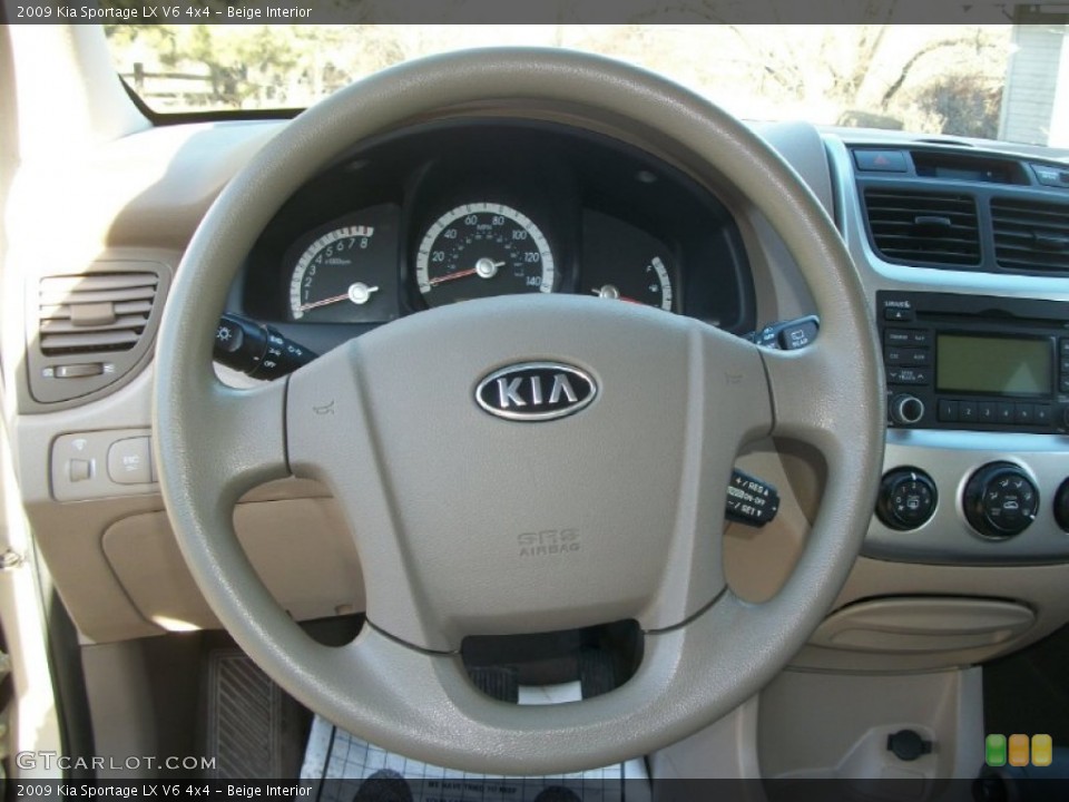 Beige Interior Steering Wheel for the 2009 Kia Sportage LX V6 4x4 #76696153