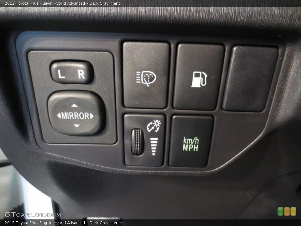Dark Gray Interior Controls for the 2012 Toyota Prius Plug-in Hybrid Advanced #76697389