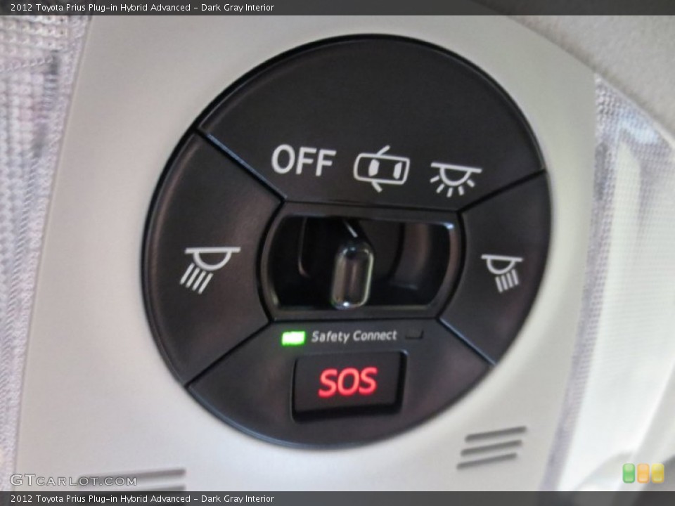 Dark Gray Interior Controls for the 2012 Toyota Prius Plug-in Hybrid Advanced #76697542