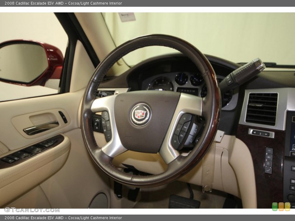 Cocoa/Light Cashmere Interior Steering Wheel for the 2008 Cadillac Escalade ESV AWD #76716400