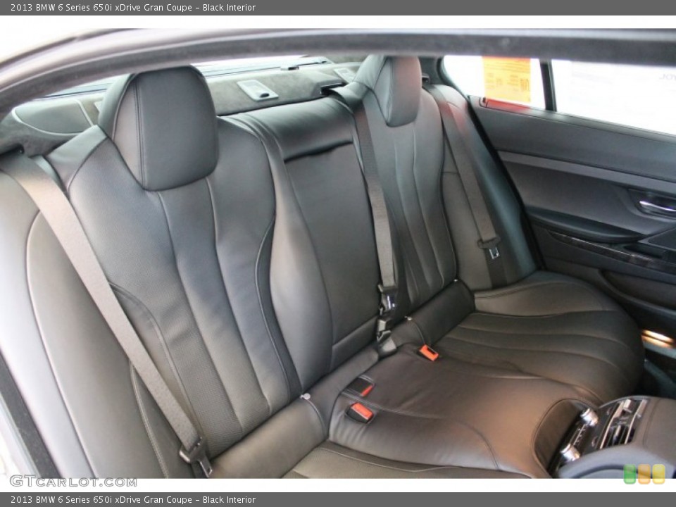 Black Interior Rear Seat for the 2013 BMW 6 Series 650i xDrive Gran Coupe #76724676