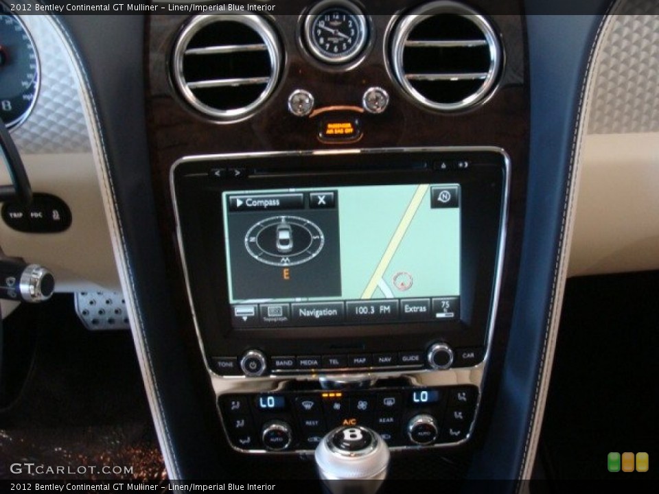 Linen/Imperial Blue Interior Controls for the 2012 Bentley Continental GT Mulliner #76726426