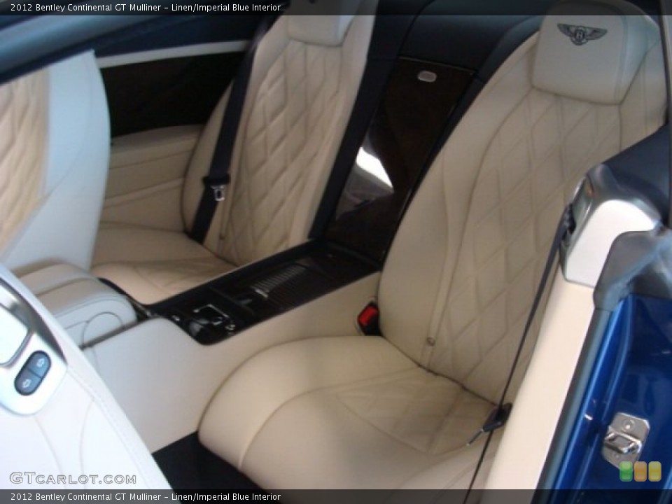 Linen/Imperial Blue Interior Rear Seat for the 2012 Bentley Continental GT Mulliner #76726526