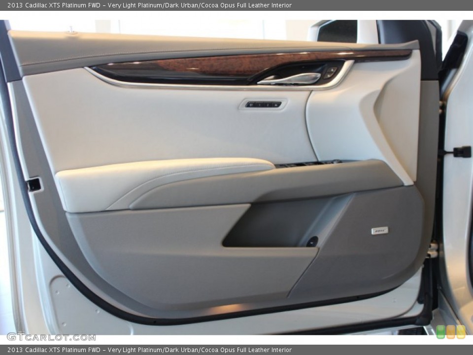 Very Light Platinum/Dark Urban/Cocoa Opus Full Leather Interior Door Panel for the 2013 Cadillac XTS Platinum FWD #76737923