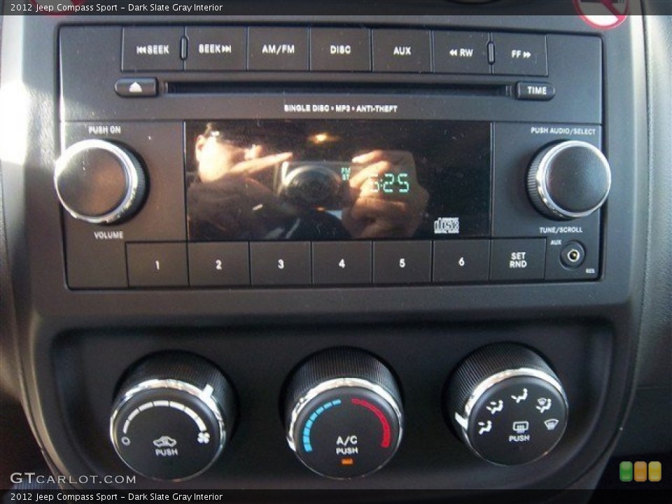 Dark Slate Gray Interior Controls for the 2012 Jeep Compass Sport #76749002