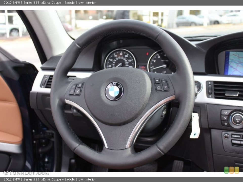 Saddle Brown Interior Steering Wheel for the 2012 BMW 3 Series 335i xDrive Coupe #76749566
