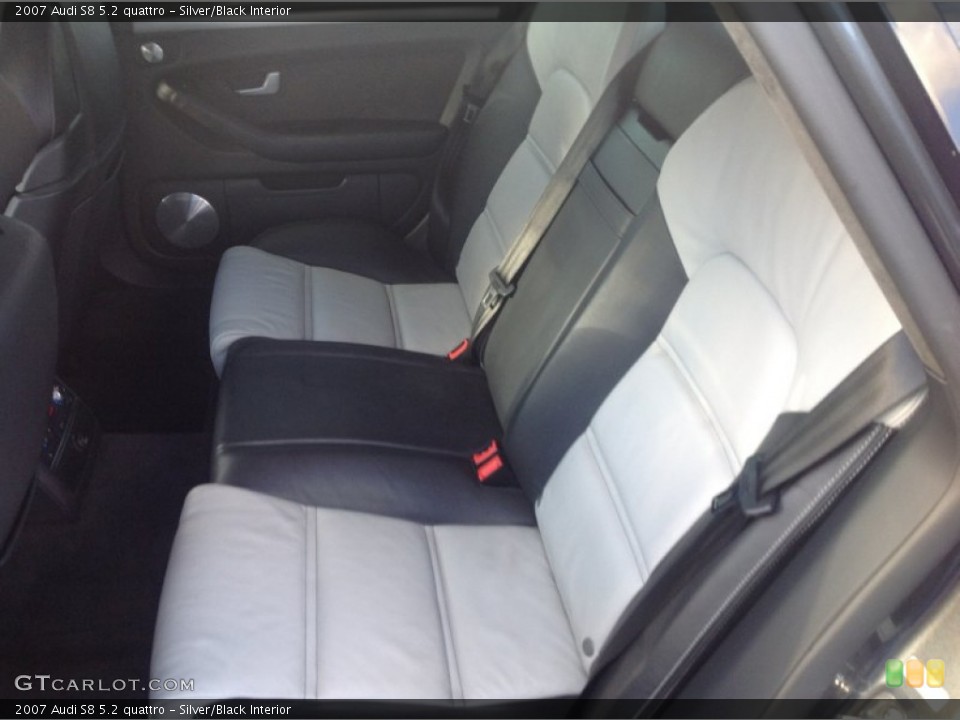Silver/Black Interior Rear Seat for the 2007 Audi S8 5.2 quattro #76749794