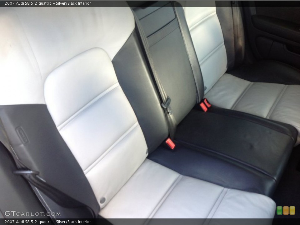 Silver/Black Interior Rear Seat for the 2007 Audi S8 5.2 quattro #76749859