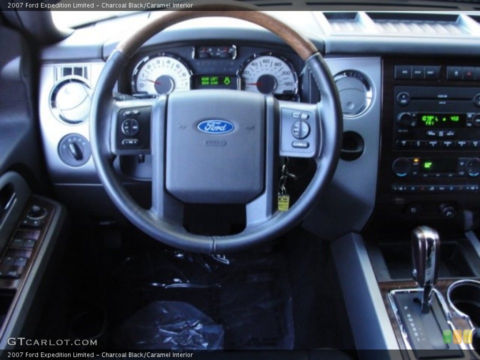 Charcoal Black/Caramel Interior Steering Wheel for the 2007 Ford Expedition Limited #76750359