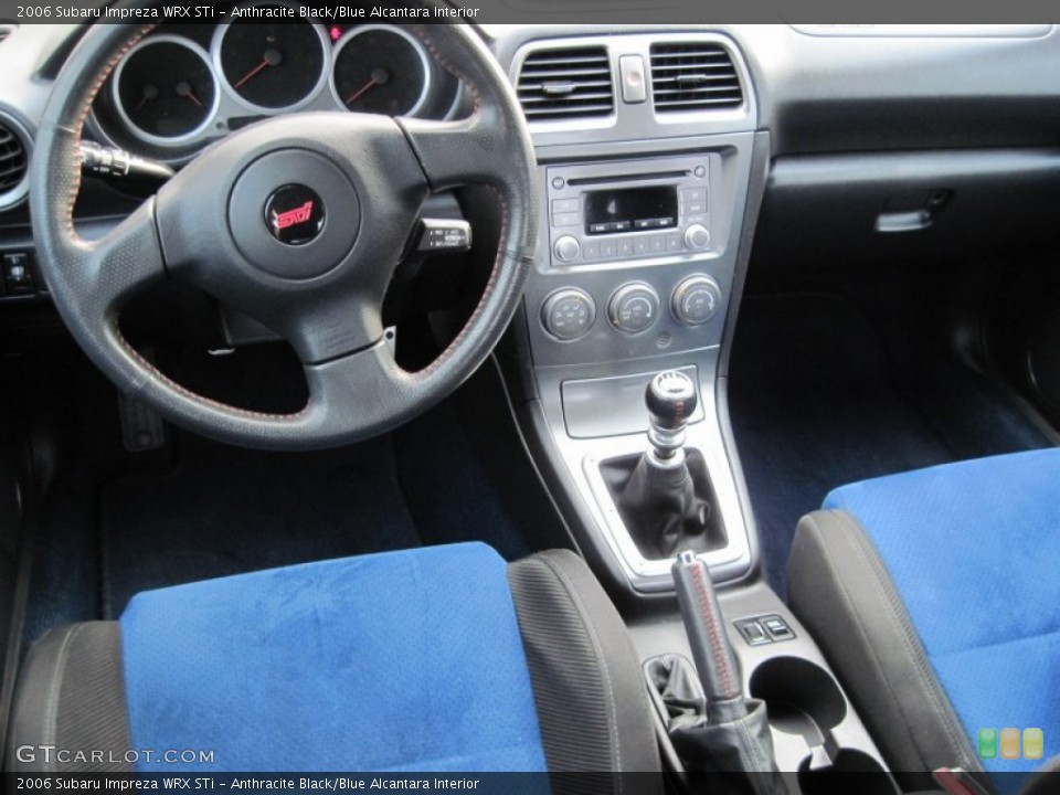 Anthracite Black/Blue Alcantara Interior Dashboard for the 2006 Subaru Impreza WRX STi #76750706