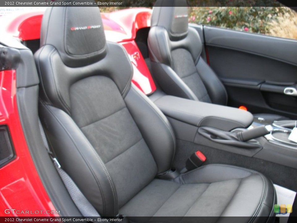 Ebony Interior Front Seat for the 2012 Chevrolet Corvette Grand Sport Convertible #76751799