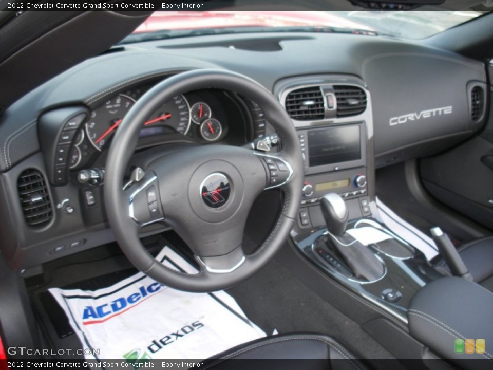 Ebony Interior Photo for the 2012 Chevrolet Corvette Grand Sport Convertible #76751898