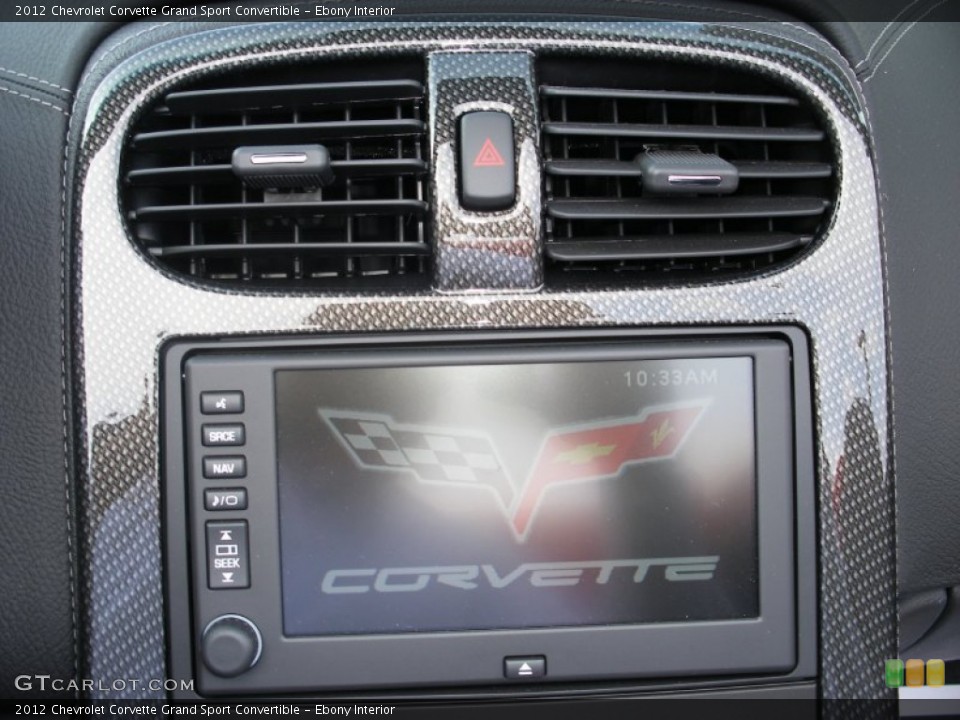 Ebony Interior Controls for the 2012 Chevrolet Corvette Grand Sport Convertible #76752059