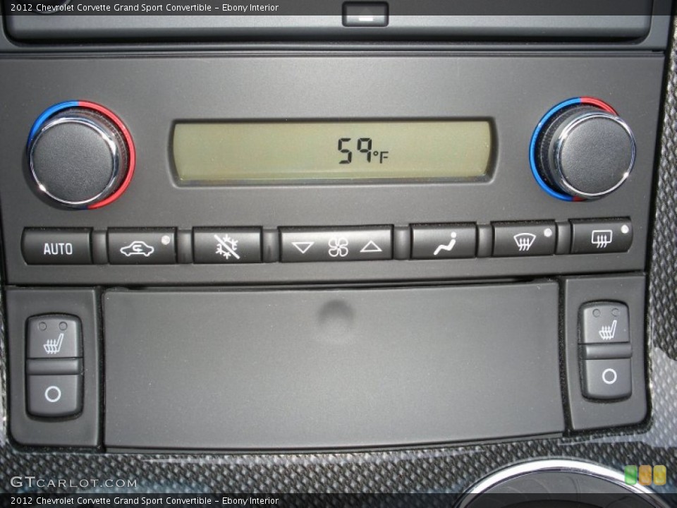 Ebony Interior Controls for the 2012 Chevrolet Corvette Grand Sport Convertible #76752101