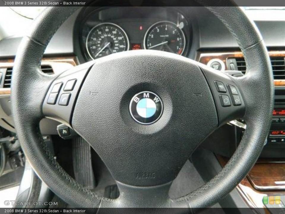 Black Interior Steering Wheel for the 2008 BMW 3 Series 328i Sedan #76756206