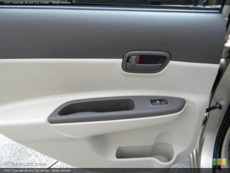 Beige Interior Door Panel for the 2007 Hyundai Accent GLS Sedan #76758002