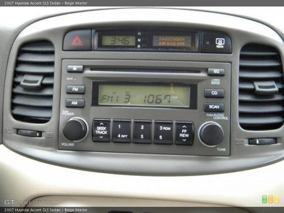 Beige Interior Audio System for the 2007 Hyundai Accent GLS Sedan #76758027